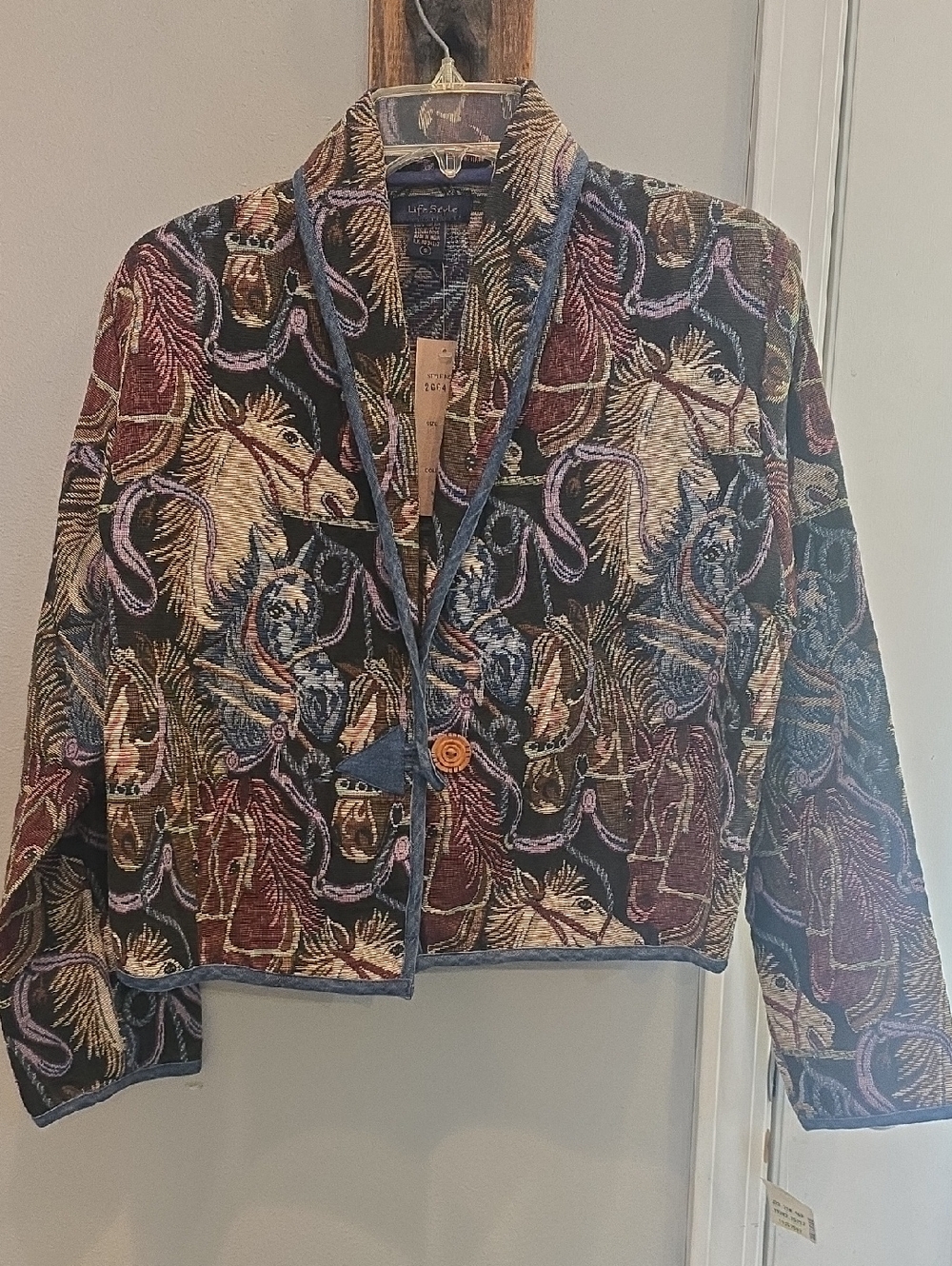 Carousel Horse Multicolor Tapestry Blazer